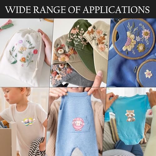 Rngmsi 4 Sheets Cute Animal Water Soluble Embroidery Patterns for Sewing - color: Cute Animal