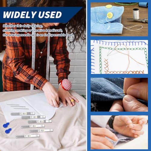 JNENERY 60 PCS Hand Sewing Needles, 6 Size Large Eye Sewing Needles - size: 6 Size-60PCS