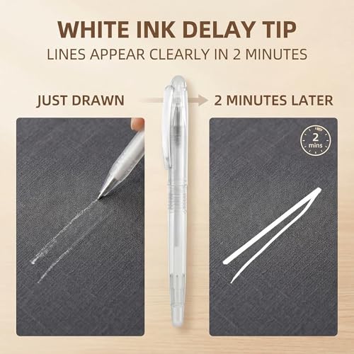 ibotti Heat Erasable Fabric Pen with 20 Refills for Tailors Sewing, Quilting and Crafts, White