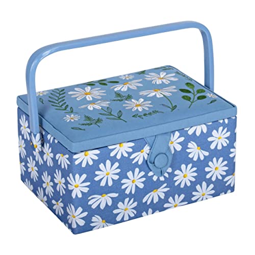 Hobby Gift Medium Sewing Box Organiser - color: Denin Daisies
