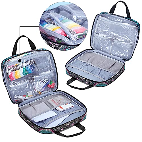 LoDrid Embroidery Project Bag, Square Supplies Storage Tote, Totem - color: Totem