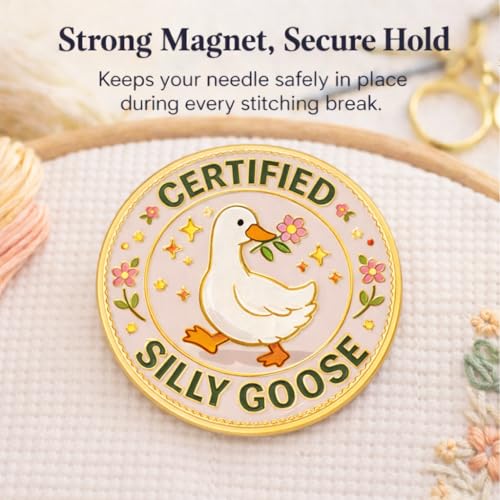 Magnetic Needle Minder, Needle Minder for Cross Stitch Embroidery Sewing, Cute Funny Needleminder Needle Holder, Strong Magnet Needle Nanny, Gift for Women Stitch Lovers, (Goose) - color: goose