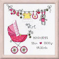 RIOLIS 1417 It's a Girl! Counted Cross Stitch Kit 7.87 x 7.87 in - style: It's a Girl! 1417