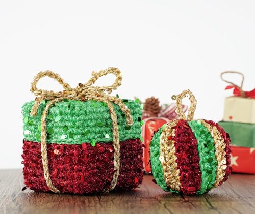 Artisanal Yarn Collection Multifiber Fancy Yarn for Knitting Crocheting Crafts DIY, Set of 3 Rolls (Grass Green Teardrop Sequins) - color: Grass Green Teardrop Sequins