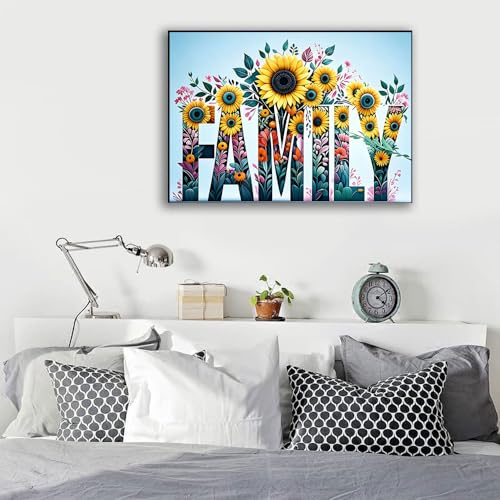 WUSARPLY Family Sunflower Stamped Cross Stitch Kits for Beginners Adults - color: J176