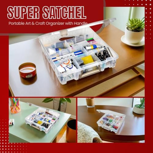 ArtBin Super Satchel Craft Organizer with Removable Dividers, Clear