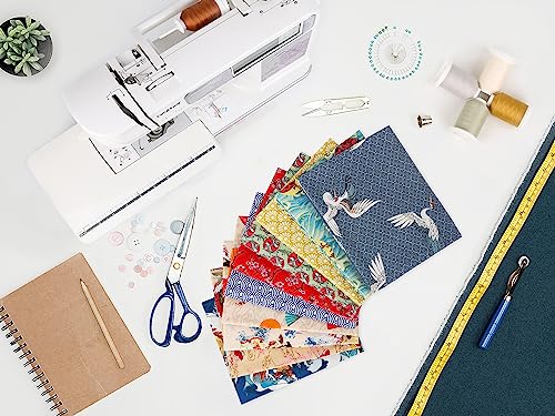 Craftido -25 Options- 100% Cotton Quilting Fabric Bundles 10pcs Fat Quarters 18”x21”-Medium Weight 5.2 oz- Soft Cotton for Quilting, Sewing Project, Patchwork, DIY Crafts – Japanese Style - color: Japanese Style