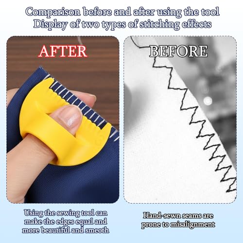 Edge Stit Lock and Sewing Gauge Set, 11pcs 3mm/4mm Hand Sewing Guide Tool for Daily Garment Mending and Precision Quilting Projects with Rulers Seam Ripper