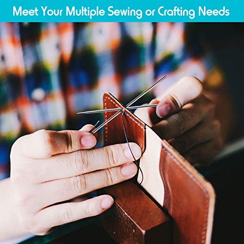 6 Pieces 10 Inch Upholstery Needles Long Straight Hand Sewing Needles Large Eye Stitching Needles for Home Upholstery Webbing Carpet Leather Canvas Repair Arts Crafts Projects