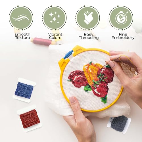 Embroidery Floss Kit 108 Colors on Plastic Bobbins, Cross Stitch - style: Floss Kit - No Box
