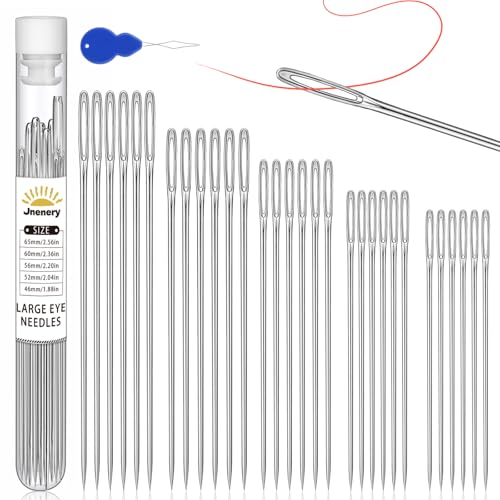 JNENERY 30 PCS Large Eye Sewing Needles, 5 Size Hand Sewing Needles - size: 5 Size-30PCS