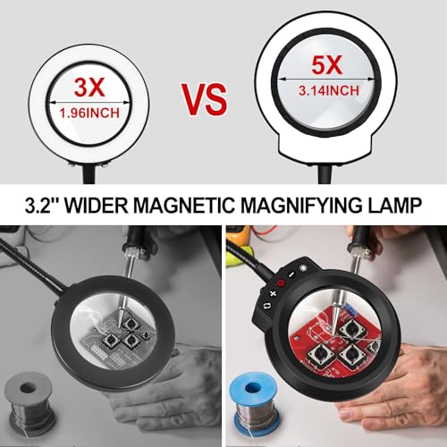 NEWACALOX Magnetic Magnifying Lamp for Helping Hands Station