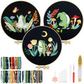 TINDTOP 3 Sets Embroidery Kit for Adults, Frog Embroidery Practice Kit - color: Frog