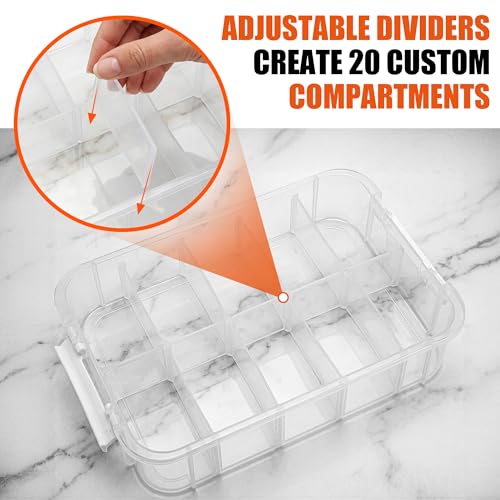 CraftGenes Craft Storage Organizer, 4-Tier Box with 20 Dividers