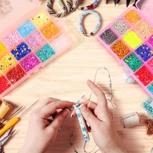 Opret Bead Organizer Box 15 Grids 4 Pack for Crafts - color: 4 pcs, multicolors 2