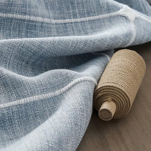 ZeeMart Grid Embroidered Rectangle Hemmed Tablecloths 60x104in, Blue - color: Blue, size: 104" x 60" (Rectangular)