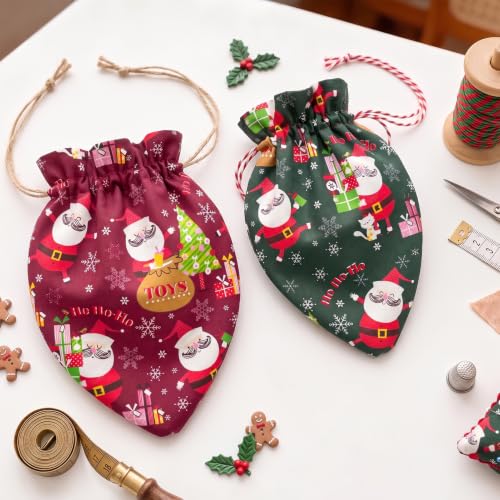Aubliss 8pcs Fat Quarter Fabric Bundles (100% Cotton - 20'' x 20'') - color: Christmas Santa & Snowman