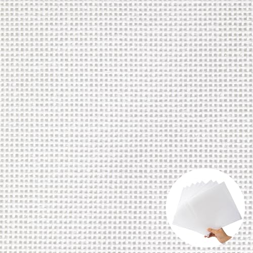 10 Pack 8 x 8 Inches 18 Mesh Needlepoint Canvas, Blank White Canvas - color: 10 Pack, size: 8X8inch