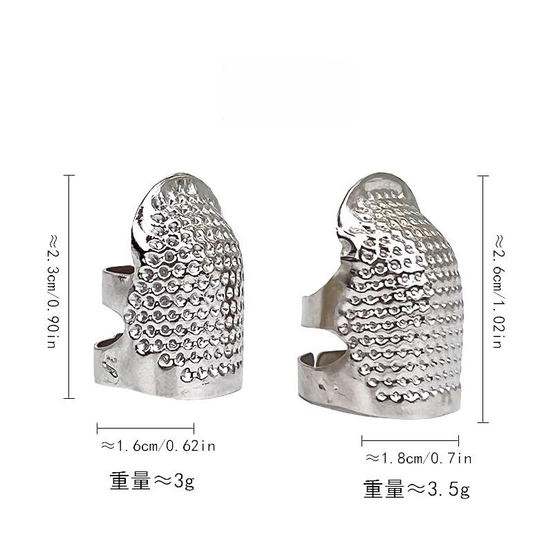 2 Pack Adjustable Metal Sewing Thimbles S+M – Finger Protector for Quilting Embroidery Needlework and DIY Craft Safety Use (2PC-S-M-Rose Silver) - color: 2PC-S-M-Rose Silver