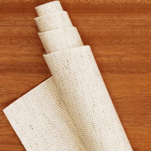 Essentials By Leisure Arts Aida Cloth, 14 Count, Lt Oatmeal Cross Stitch Fabric, Embroidery Fabric, Cross Stitch Supplies for Crafting, Stitching, and Sewing Projects 30X36
