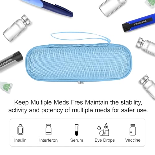 sijidou Insulin Cooler Travel Case, Portable Insulin Travel Case, Insulin Cooling Cases Insulated Organizer for Insulins Pens (Blue) - color: Blue