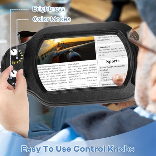 15X Rectangle Magnifying Glass with Light and Stand, Real Glass Lighted Magnifier Hands Free, Mechanical Knob 5 Color Modes Stepless Dimmable, 2-in-1 LED Desk Lamp with Clamp for Close Work, Reading