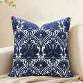 Slow Cow Embroidered Throw Pillow Cover 18 x 18 Inch Navy Blue - color: Navy Rose, size: 18" x 18" (Pack of 1)