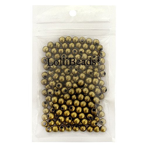 (R) Antiqued Bronze Smooth Round Metal Beads 6 mm 300 Pcs - color: Bronze 300 Pcs 6mm