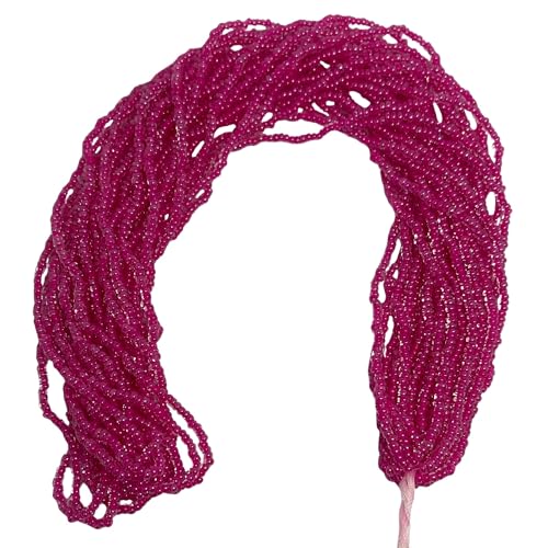 11/0 Glass Seed Beads, 12 String Hanks, Small Craft Beads, 2 mm (Bright Fuchsia) - color: Bright Fuchsia