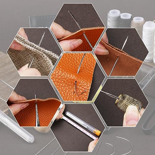 BAGERLA Upholstery Repair Sewing Kit Heavy Duty Sewing Kit with Awl Tools, Seam Ripper, Hand Stitching Needles, Upholstery Thread, Leather Craft Tool for Shoes Sofa Tent Carpet Craft DIY - color: 8 colors