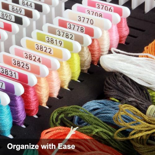 500 Pcs Acrylic Embroidery Floss Bobbins with Numbers & Color - style: No foam inserts