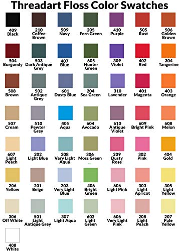 12 Skeins ThreadArt Cotton Embroidery Floss, Blue - color: Blue