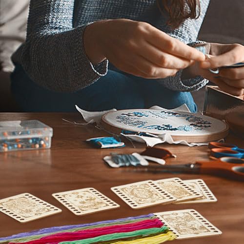 ORIGACH 6 Set Tarot Wooden Embroidery Thread Organizer Cards