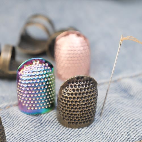 2PCS Adjustable Zinc Alloy Sewing Thimbles Finger Covers - Hand Working Making Fingertip Protectors (Chroma M) - color: Chroma M