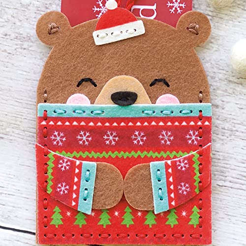Dimensions 72-08291 DIY Christmas Ornaments and Gift Card Holders Felt Applique Kit, Sizes Vary, Multicolor, 4pcs - color: Multicolor,