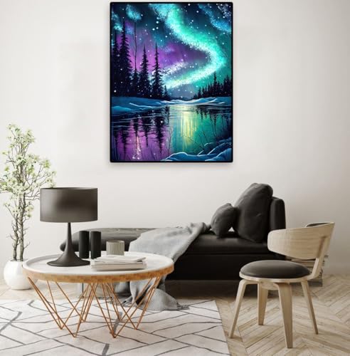 Paintcolor Starry Night Beginner Stamped Cross Stitch Kits Arts and Crafts - color: starry night