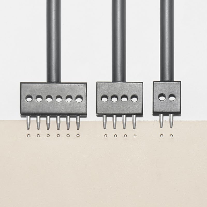 Leather Round Hole Punching Tool 3pcs Prong Punch Tool Set with 2/4/6 Prong Options for Precise Round Hole Punching DIY Leather Craft (6MM) - size: 6MM