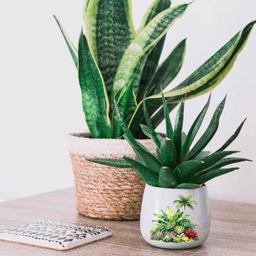 GLOBLELAND 18 Sheets Tropical Leaves Rub on Transfers Summer Leaf Transfer Stickers Decals UV DTF Cup Wraps for Furniture Vase Glass Bottle Table Decor - style: Tropical Leaves