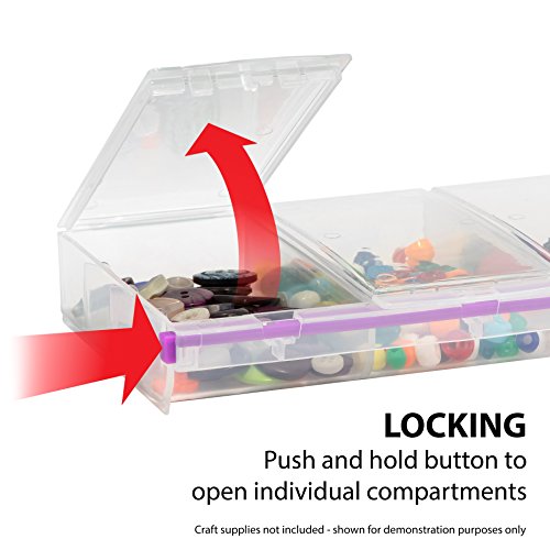 Craft Mates Bead Organizer, 4 Locking Compartments, Plastic Storage (2XL) - style: 4 Compartment