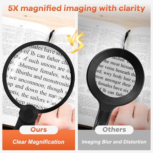 5X Neck Magnifying Glass with Light Hands Free for Reading,Seniors