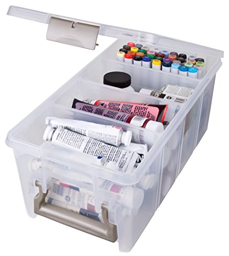 ArtBin Semi Satchel Craft Organizer with 3 Dividers, Clear - color: Gold, size: Pack of 1