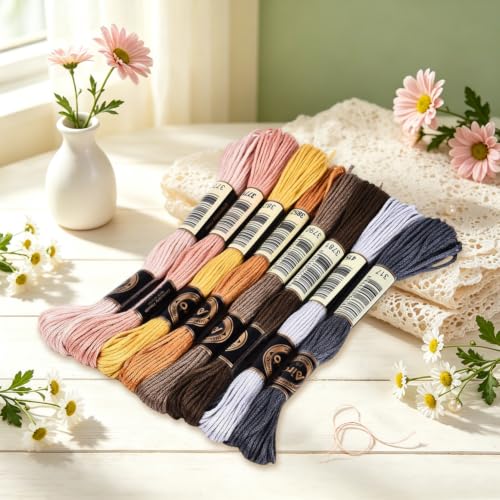 8 Skeins 70 Yards Colorful Friendship Bracelet String for Sewing - color: Gray Brown, size: 70 Yards
