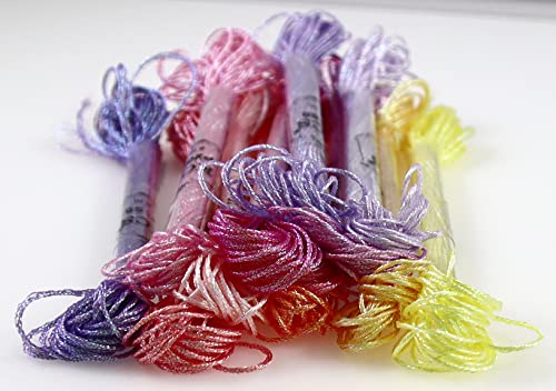KCS 6-Strand Cross Stitch Metallic Variegated Pearl Shiny Embroidery Floss (12 Skeins # 2) - color: 12 Skeins # 2