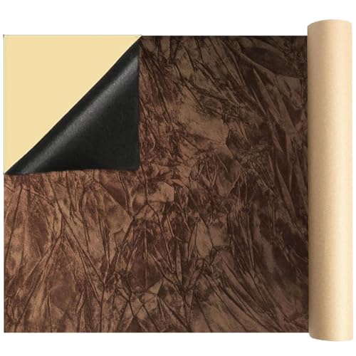 Self Adhesive Felt Fabric, Soft Velvet Drawer Liner, DIY Velvet Fabric for Art & Crafts, Jewelry Box Felt Liner, Solid Color Felt（brown1-17.7x78.7） - color: Brown1, size: 17.7"W x 78.7"L