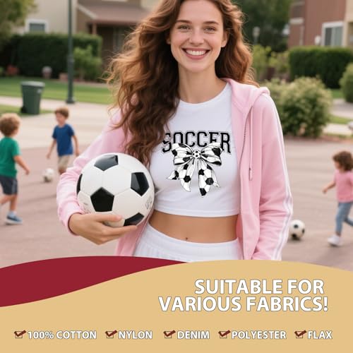Soccer Iron on Transfers for Tshirts - 30Pcs Dtf Transfers Ready to Press, Soccer Ball Mama Iron on Decals Patches, Sports Game Day Heat Sublimation Stickers for DIY Tshirts Clothing Bags - color: Soccer695