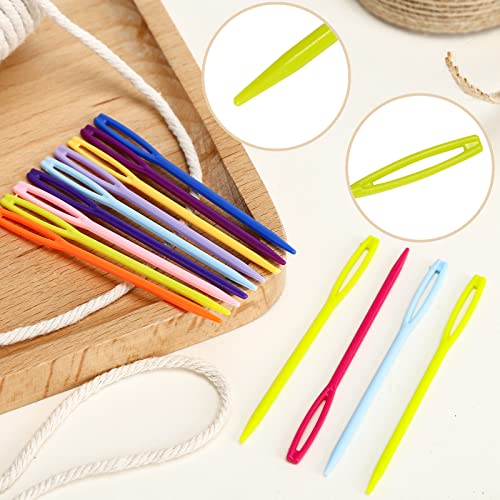 LoveInUSA 100PCS Yarn Needles for Kids & Beginners, 2.7inch Large Eye Plastic Knitting Sewing Needles for Crochet, Weaving, Tapestry, Christmas Craft Gifts, DIY Sewing Handmade Crafts - style: Multicolor-1