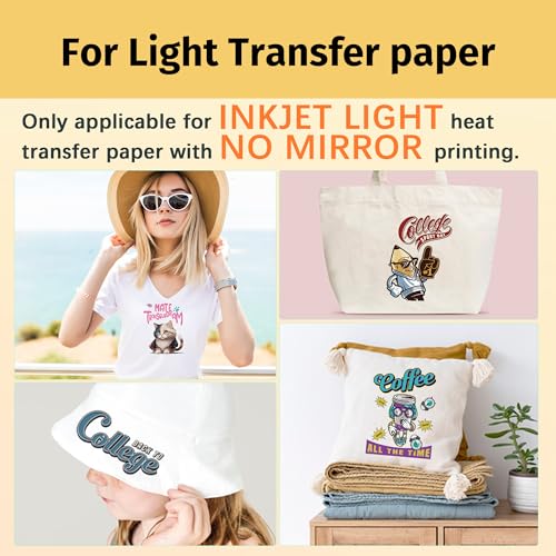 TransOurDream Heat Transfer Mask & Iron on Tape(15 Sheets, 8.5x11") - Iron-On Clear Positioning Film for Light Transfer Paper & Printable HTV on Shirts - color: Mask-Light, size: 20 Sheets