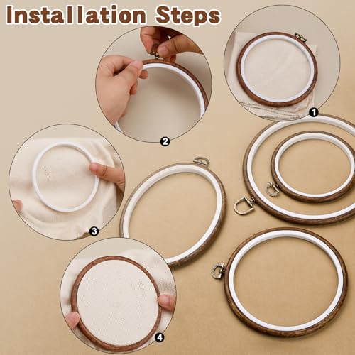 4 Pack Oval Embroidery Hoop Wood Embroidery Hoops Embroidery Frame - style: Circle & Oval