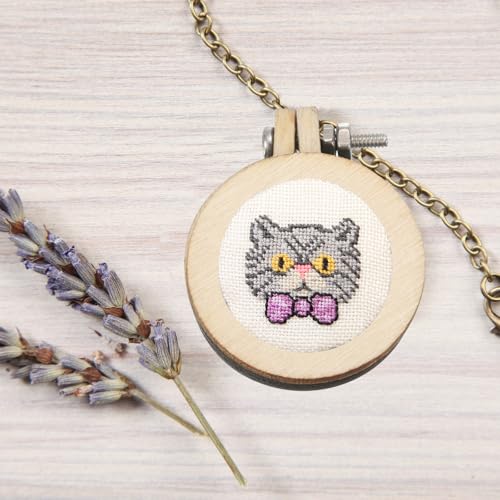 HARFINGTON 10Pcs Mini Embroidery Hoop 2" x 0.87" Tiny Oval Vertical Cross Stitch Hoops Small Wood Ring Circle for DIY Pendant Keychain Display Frame