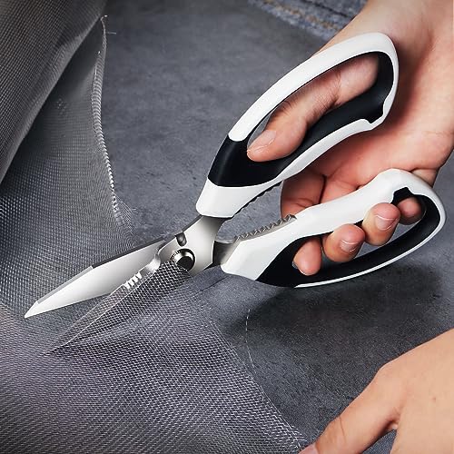 BoFuYuan Utility Scissors All Purpose heavy duty 8-Inch White - color: White
